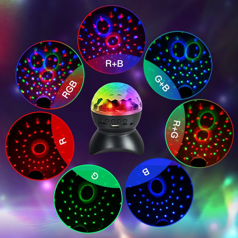 Home colorful magic ball light Bundy atmosphere light Bluetooth acoustic light ball dormitory singing flash room atmosphere light RGB colorful 5W view 2
