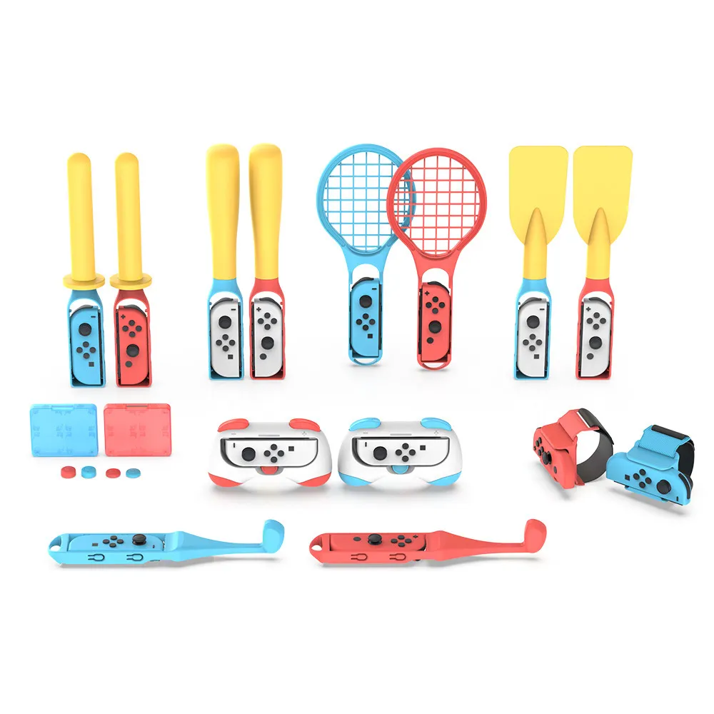 Picture of Switch Sports 25 in 1 Motion Sensing Sports set OLED silicone cap Wrist strap grip Tennis racket set does not include gamepad