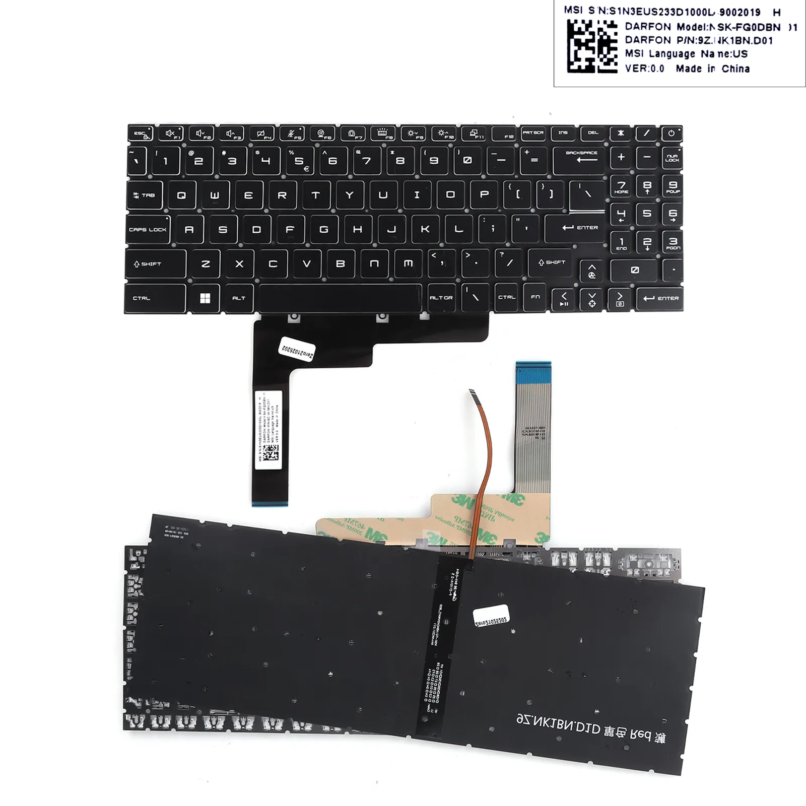 Picture of MSI Katana GF66 GL66 GF76 GL76 MS-1581 MS-1582 MS-1583 Laptop Keyboard US Backlit