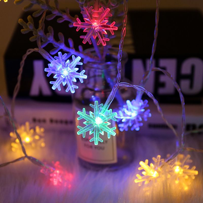 LED snow lights string Christmas decorations star lights string Christmas tree decorative lights Color 220V plug-in 10 m 100 lights view 2