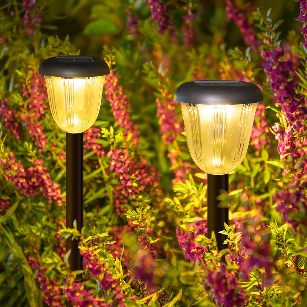 4 pcs/lot solar outdoor LED lights Tulip decorative ground plug-in lights Villa garden lawn waterproof garden lawn light automatic switch 1.2V AAA standard 700mAh Ni-MH waterproof IP55 warm light +RGB view 2