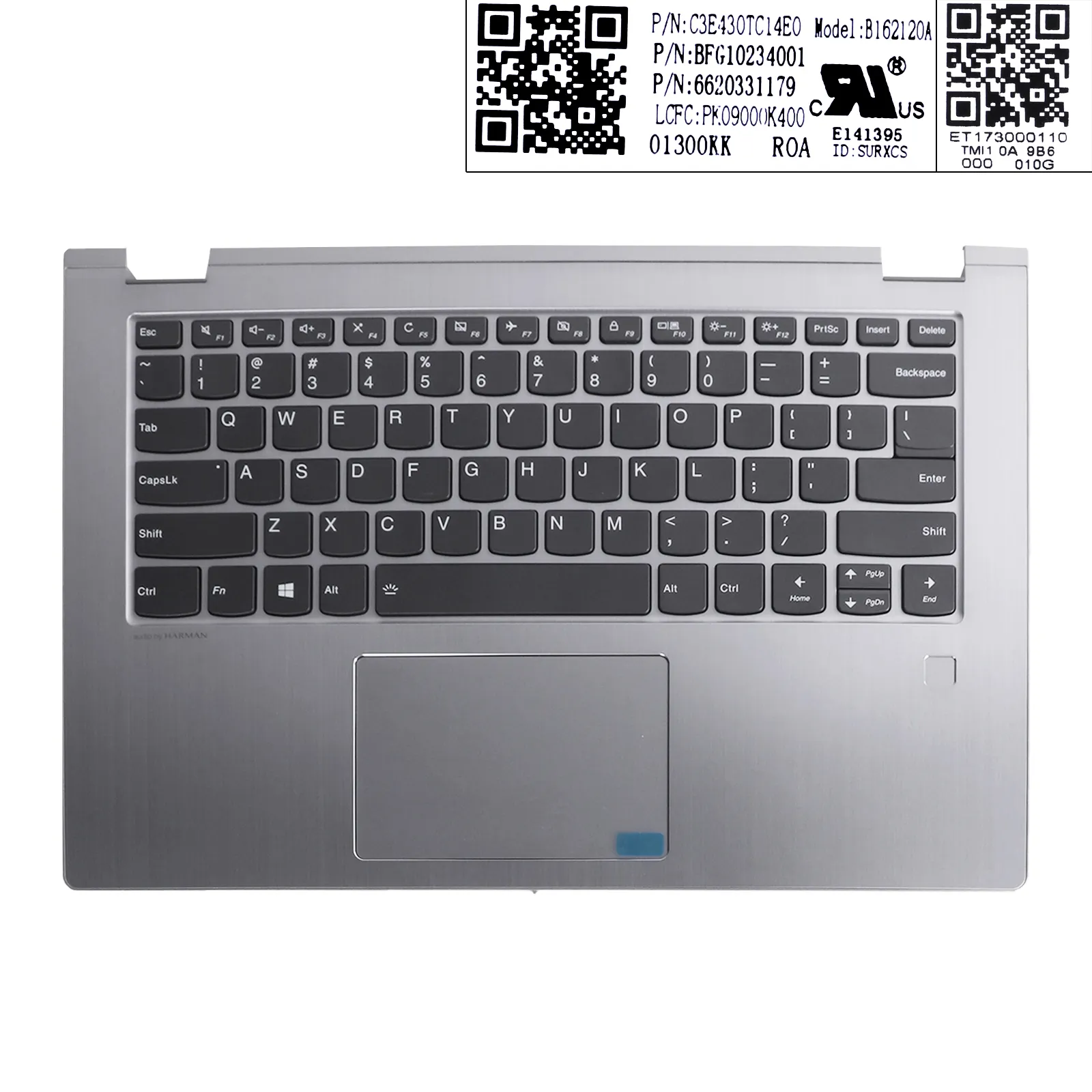 Picture of Lenovo Yoga 530-14IKB Palmrest Upper Cover US Keyboard With touch Silver 