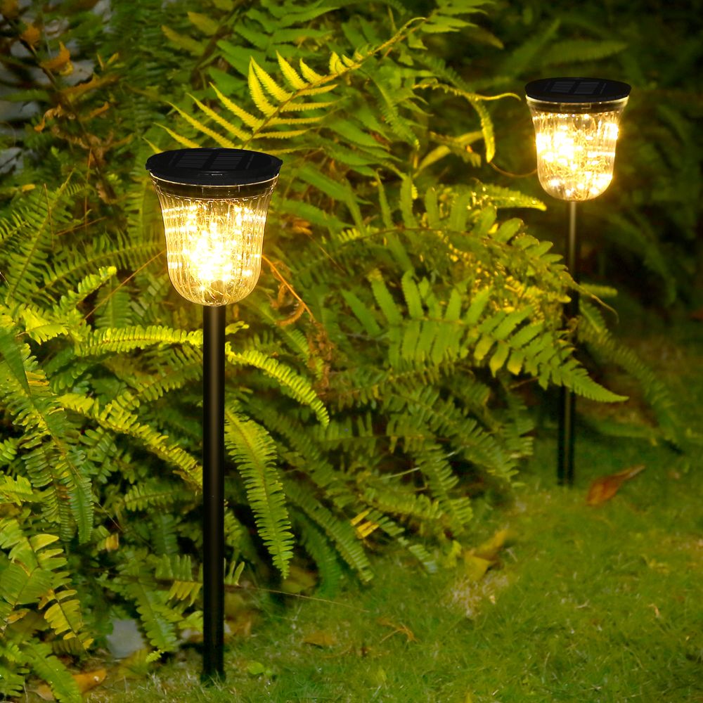 2 pcs/lot solar lawn lights Garden lights Outdoor landscape garden LED lawn garden lights IP55 waterproof 50LM transparent parts +ABS+ hardware warm light