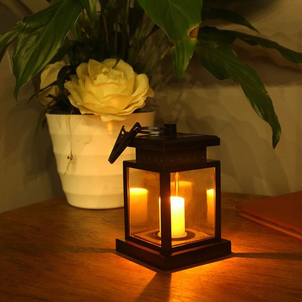 Solar candle light Home outdoor garden decoration garden light retro atmosphere LED candle hanging light intelligent light control built-in 1300mAh large capacity battery view 2