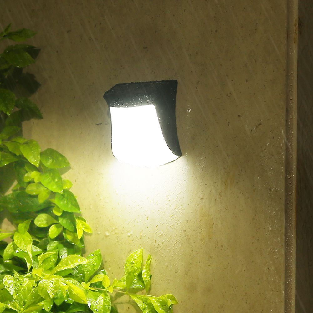 2 pcs/lot garden solar light night light Home garden atmosphere wall fence decoration outdoor step wall light Solar charging light control induction waterproof wire free white light view 2