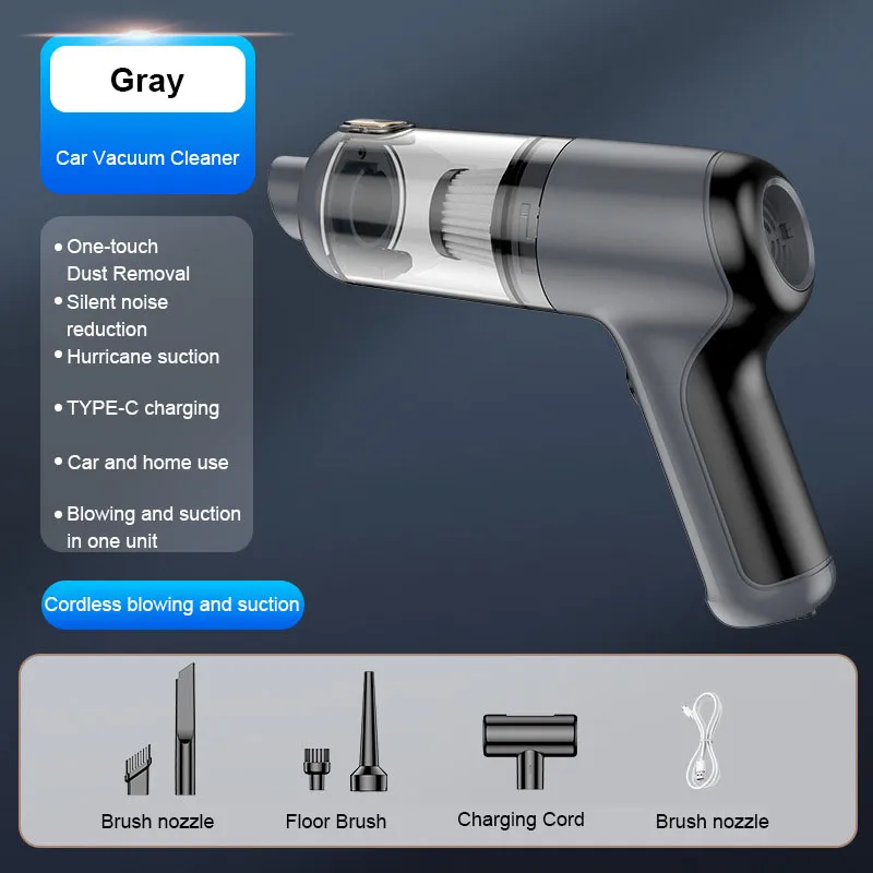 Picture of Wireless blowing and suction integrated vacuum cleaner One key dust Hand-held dust blower 45W high power 5500PA super suction car vacuum cleaner type-c charging