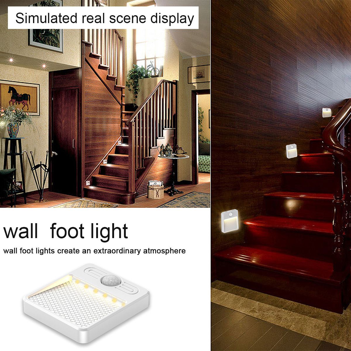 USB human body sensor cabinet light, LED night light, wardrobe light, infrared human body sensor light, staircase light, human body sensor 3 color temperature 3000/4000/6000K