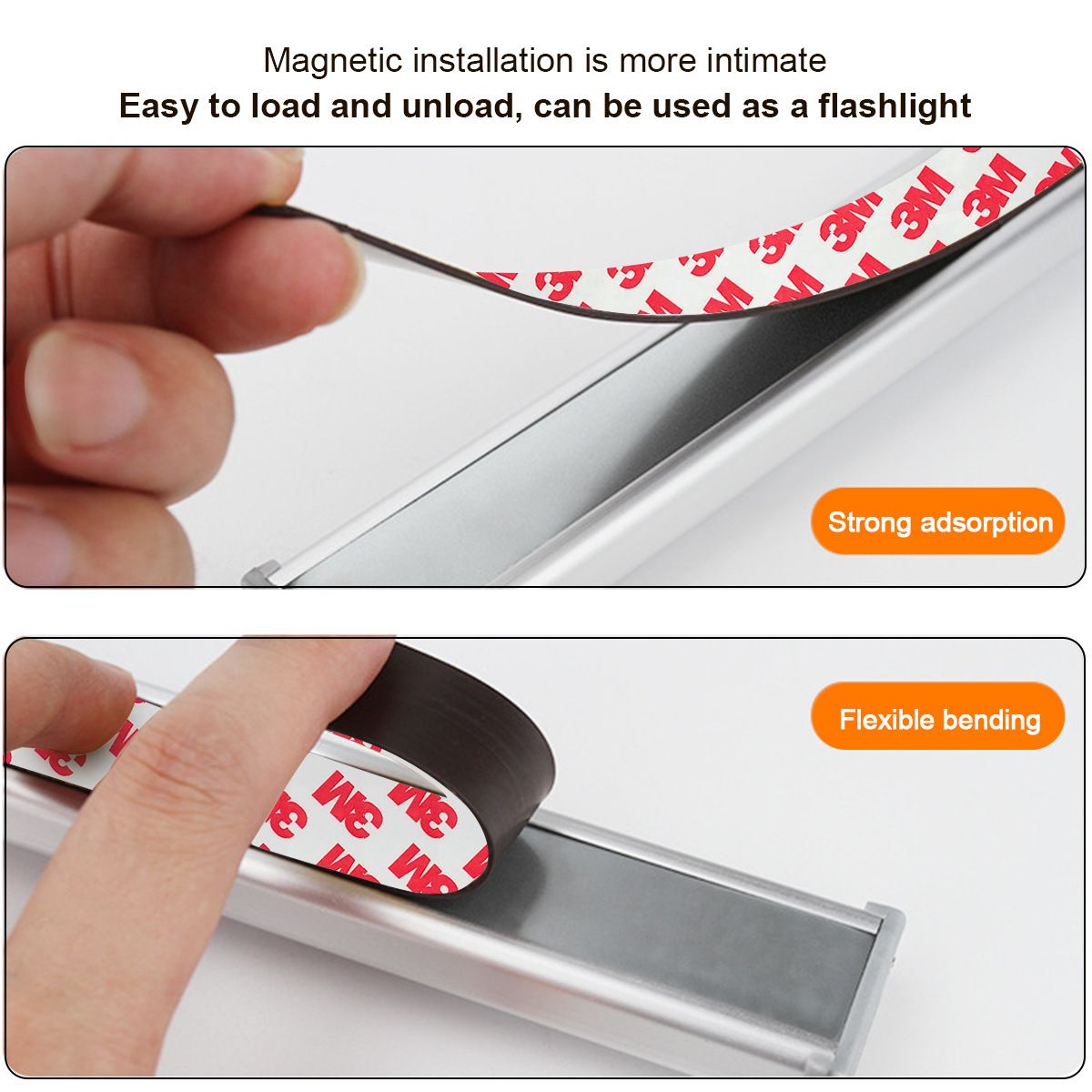 Intelligent human body induction magnetic cabinet light, no wiring required, long battery life charging, three-color light wardrobe, kitchen wine cabinet, display cabinet, 5V1A charging view 2