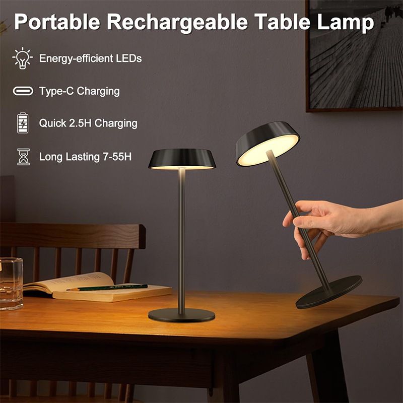 Desktop lamp, night light, study light, bedroom bar counter, dining table, etc. Touch switch, three-color temperature adjustment, 2000mah charging