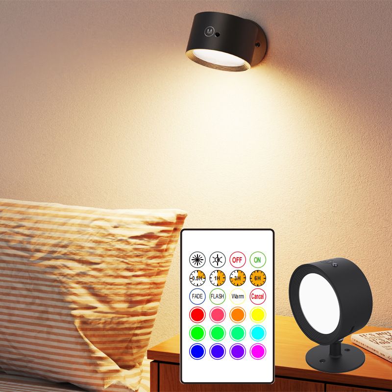 Household LED night light, supplementary light, bedroom atmosphere light, RGB indoor wall light, remote control, lithium battery charging, 1800mah (two sets)