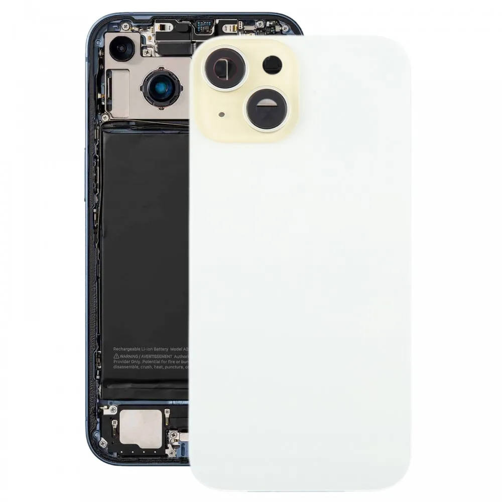 Picture of For iPhone 15 Plus Glass Battery Back Cover with Camera Lens Cover(Yellow)