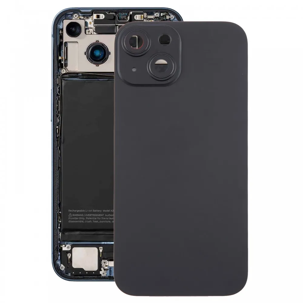Picture of For iPhone 15 Plus Glass Battery Back Cover with Camera Lens Cover(Black)