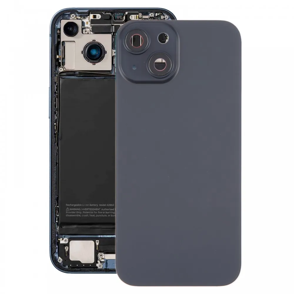 Picture of  For iPhone 15 Battery Back Cover with Camera Lens Cover + MagSafe Magnet(Black)