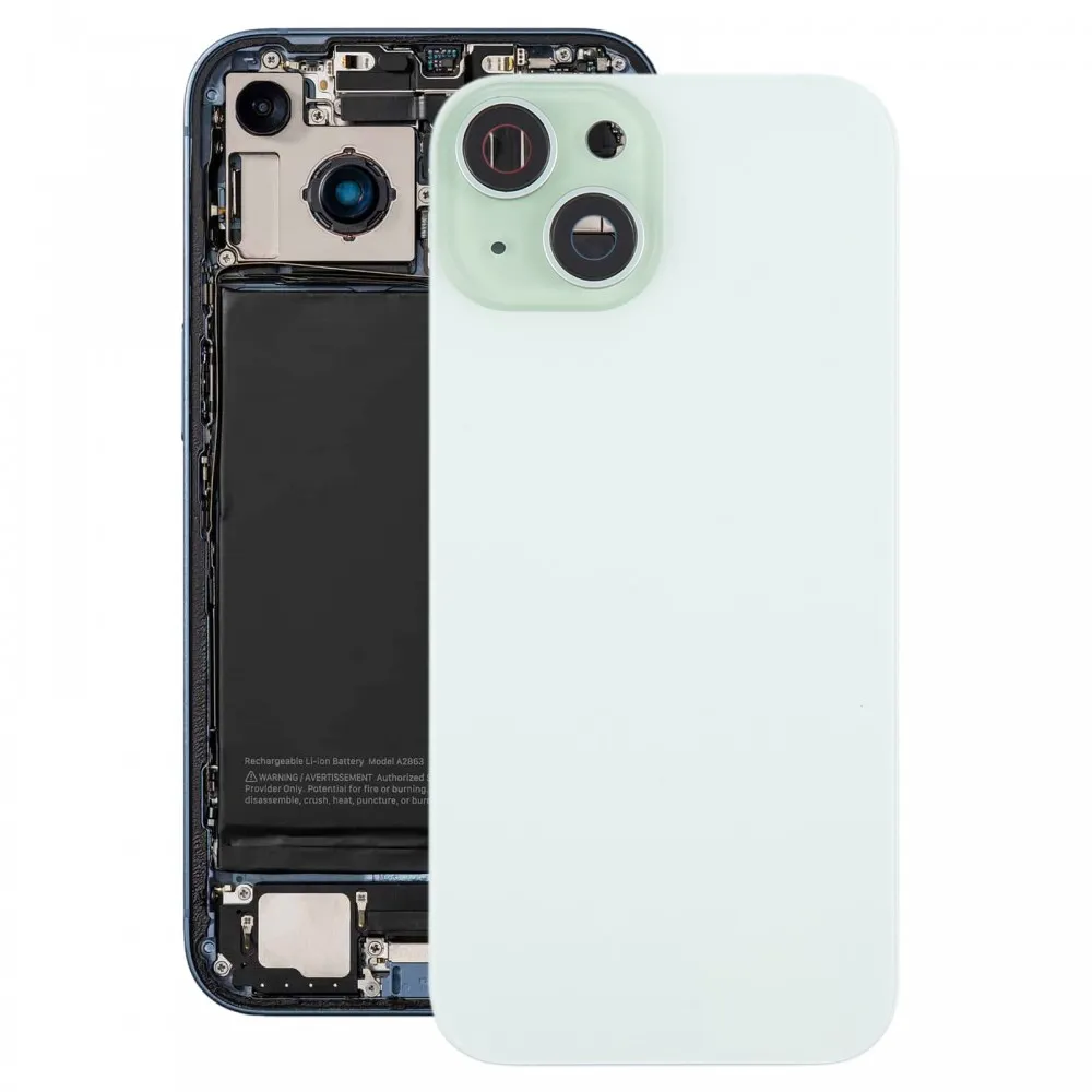Picture of For iPhone 15 Battery Back Cover with Camera Lens Cover + MagSafe Magnet(Green)