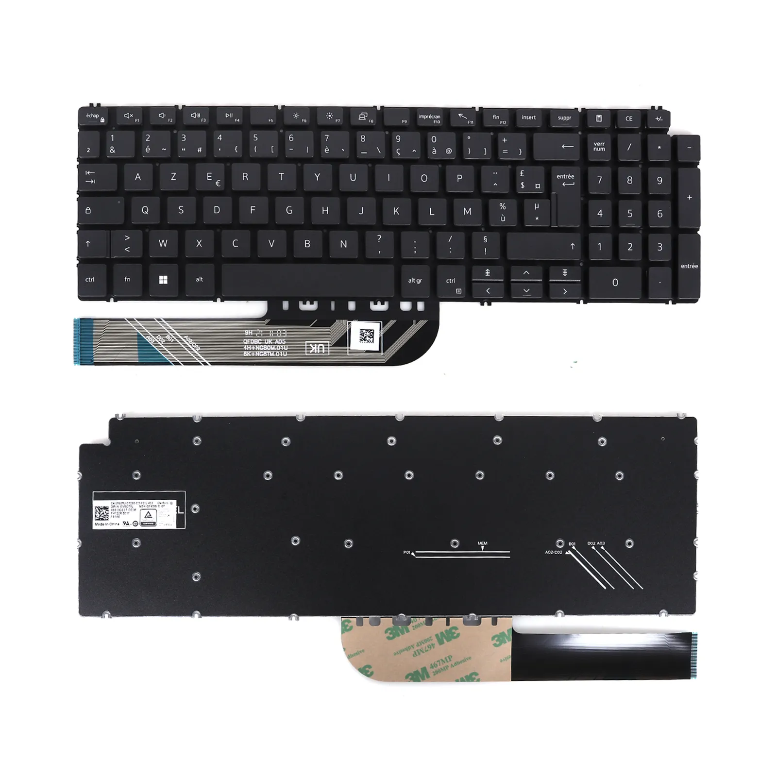 Picture of Laptop French Keyboard forDell Inspiron 15 5580 5584 5590 5591 5598 5593 7591 7590 7790 P90F GRAY（Without FRAME,Win8）