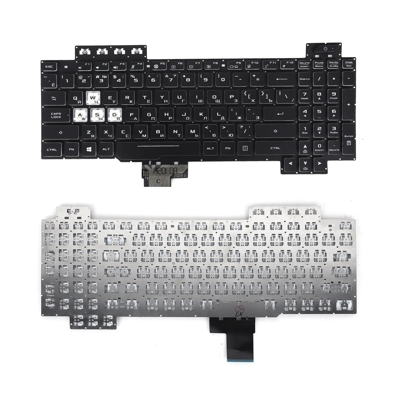 Picture of Laptop Russian keyboard forAsus TUF Gaming FX504 FX504G FX504GD FX504GE FX504GM BLACK（Crystal key cap，Win8）
