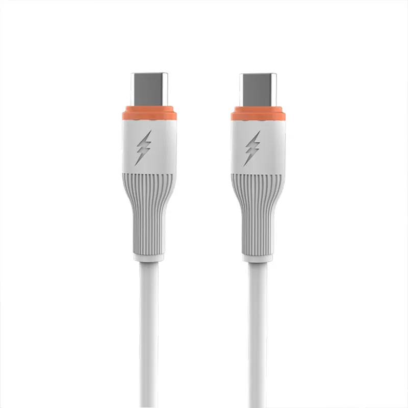 Picture of Type-C to Type-C 65W dual color data cable for mobile phones, computers, charging cables, flat blind insertion, fully compatible with smart chips, 480Mbps data transmission