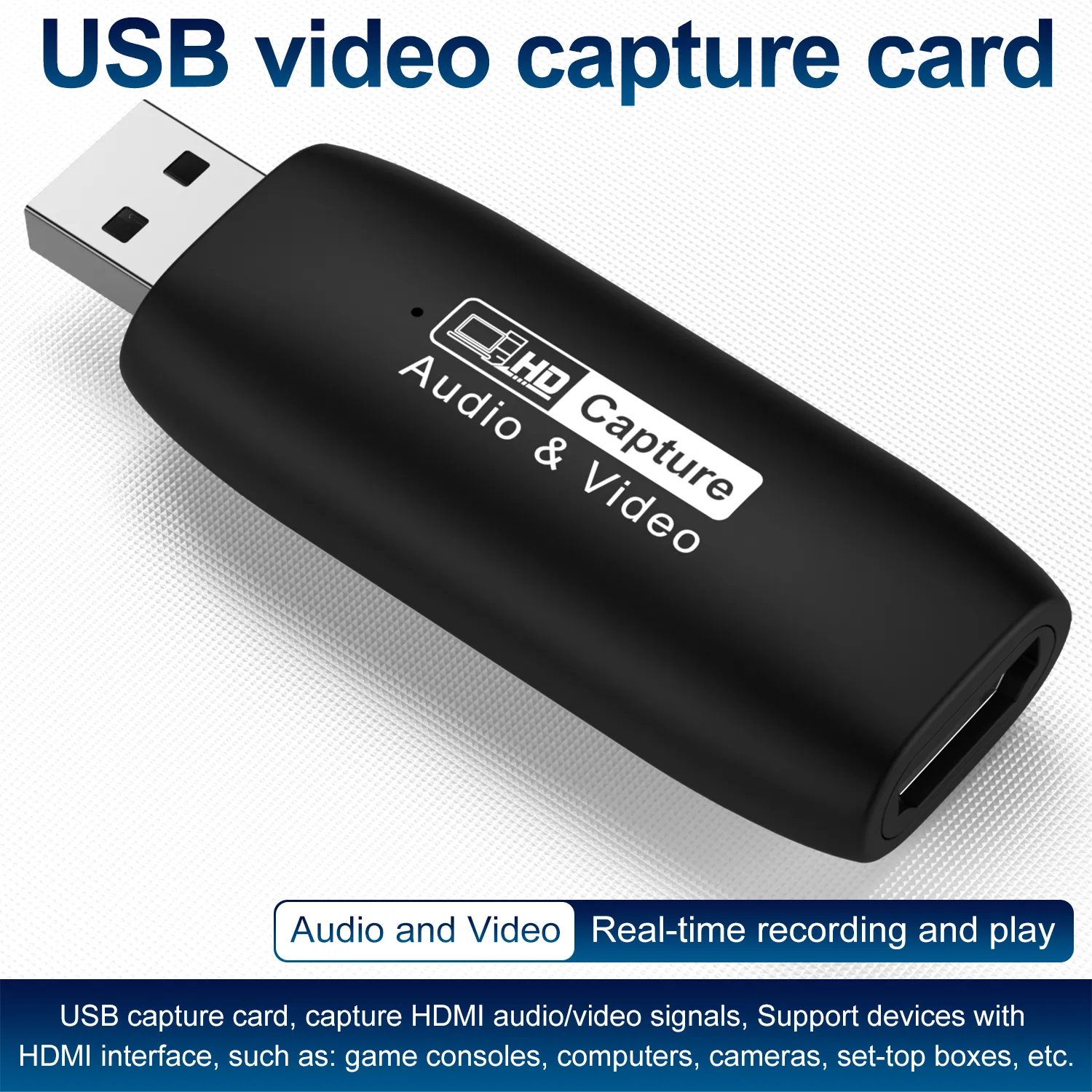 Picture of HDMI to USB 2.0 video capture card 1080P high-definition capture game video real-time streaming capture live broadcast