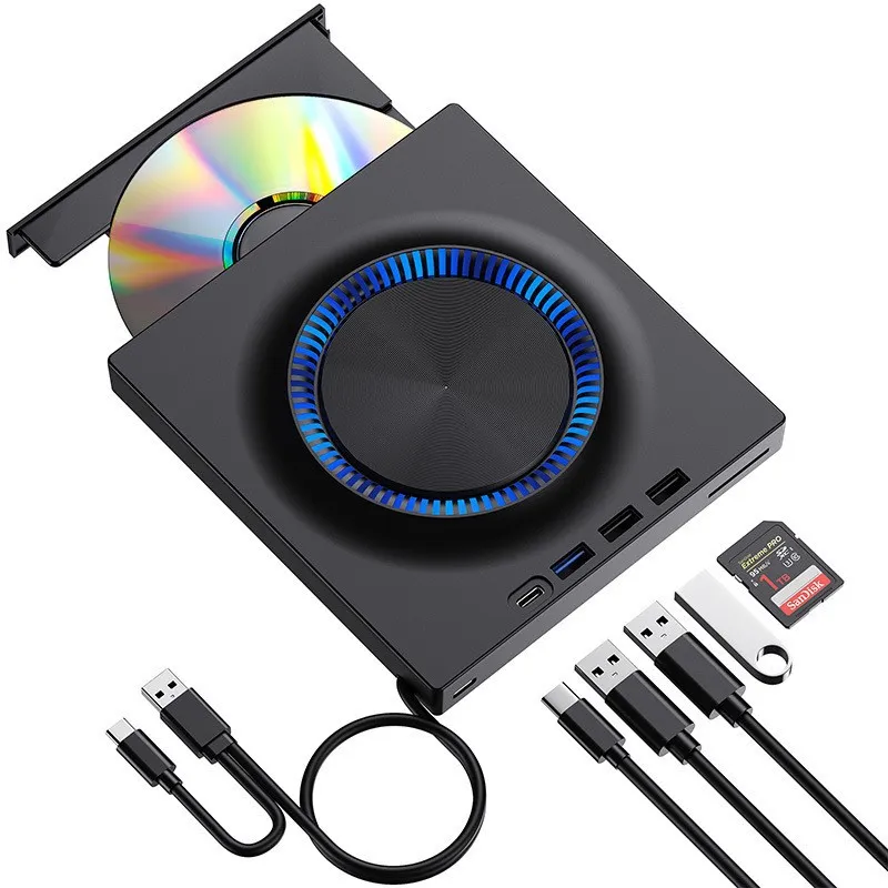 Picture of USB external optical drive, portable DVD burner, TPYE-C expansion card, desktop external computer, laptop