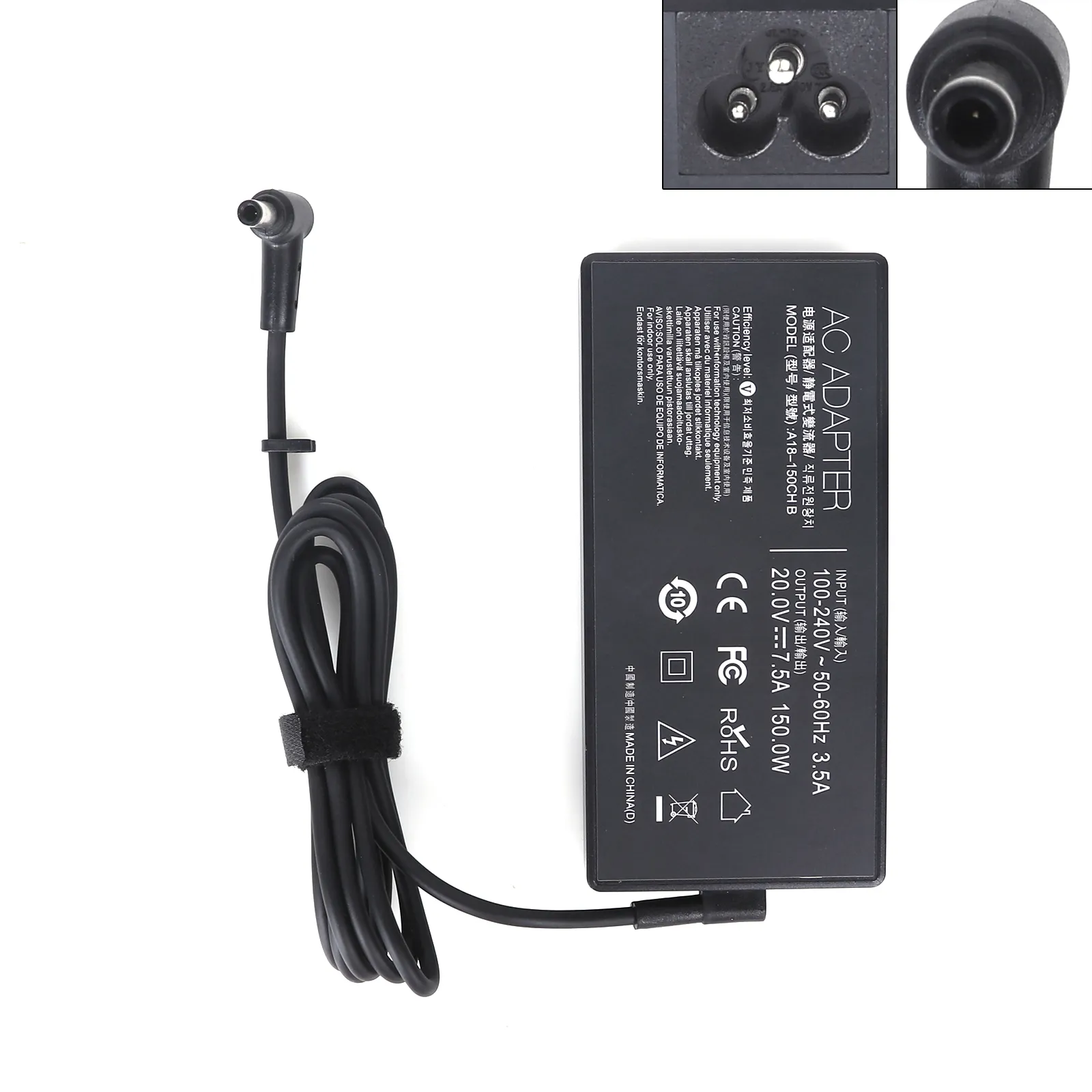 Picture of Laptop AC power adapter forASUS 20V7.5A 150W Φ6.0*3.7(High Copy)