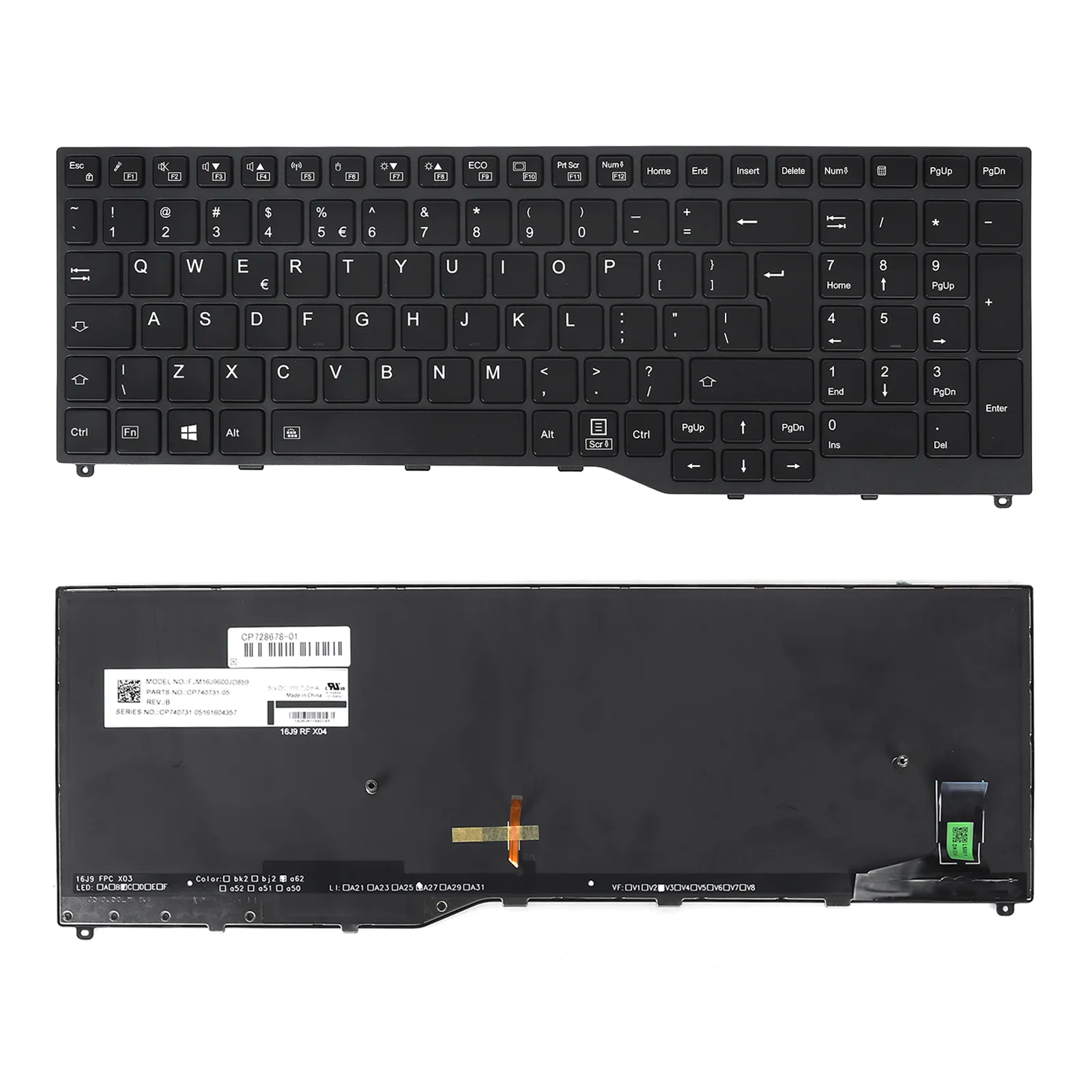Picture of Fujitsu Lifebook E459 E559 U759 U757 E558 E458 U758 GRAY FRAME BLACK（Backlit，Win8）