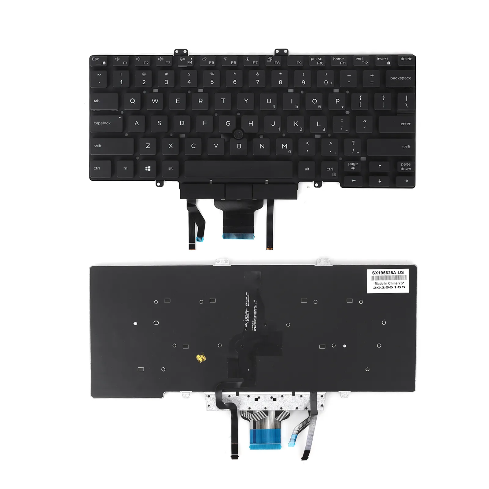 Picture of Laptop US keyboard forDell Latitude 5400 5401 5410 7400 5411 BLACK（Backlit，With Point，Win8）