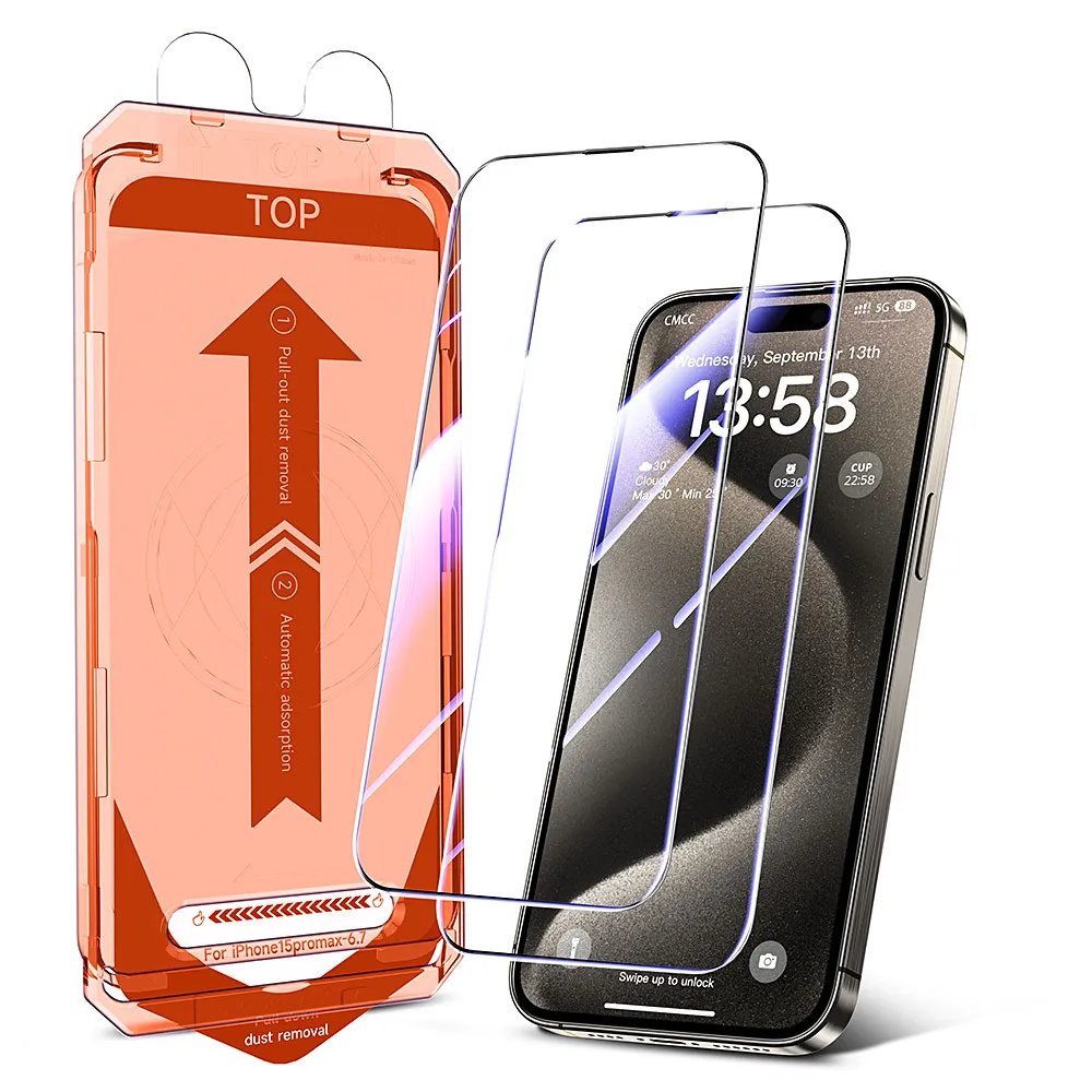 Picture of Apple phone tempered film, high-definition protective film, recyclable dust-free chamber +3 high-definition films, suitable for iPhone 16 Pro