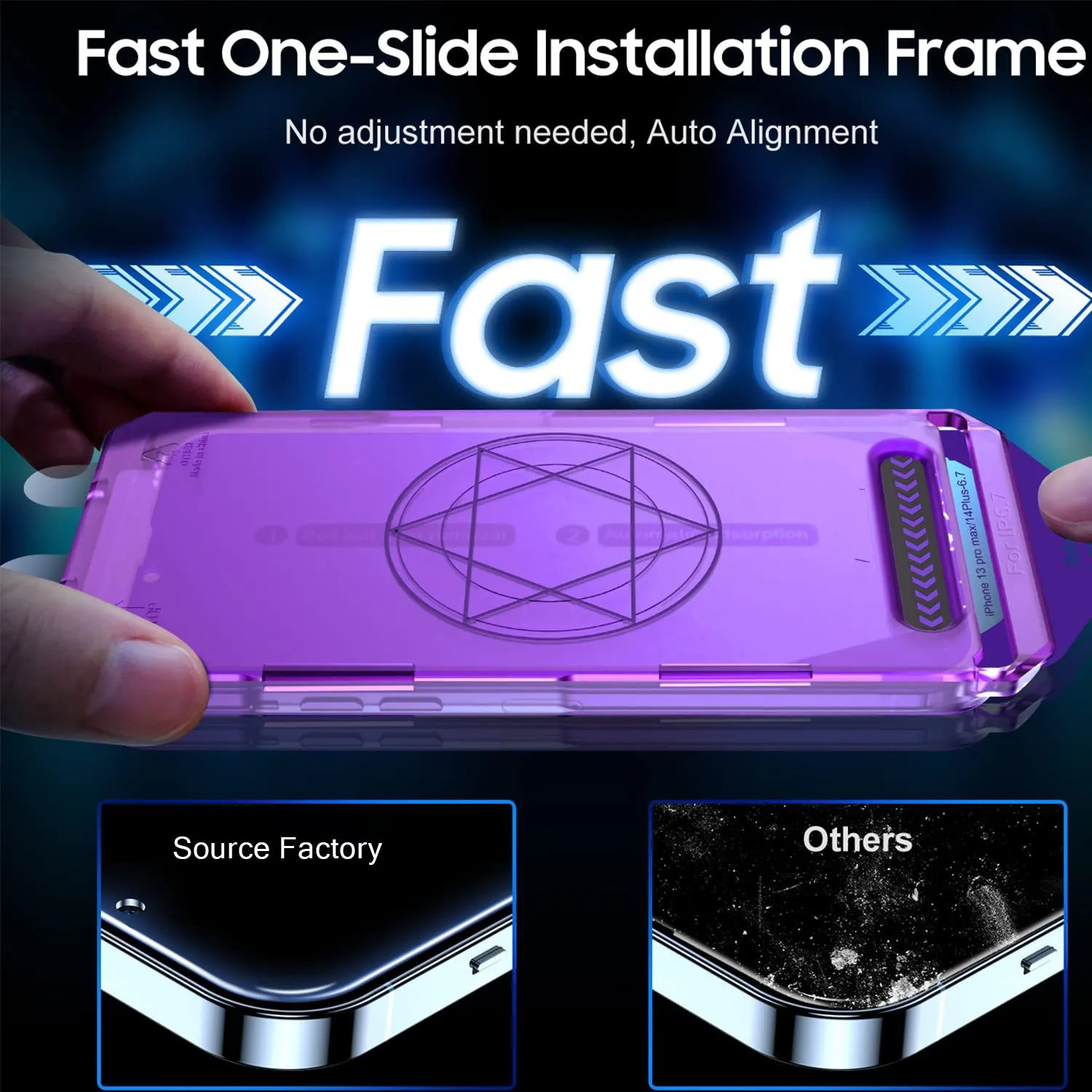 Picture of Apple phone tempered film, phone film, anti-peeping protective film, recyclable dust-free chamber +3 anti-peeping films, suitable for iPhone 16 Pro max