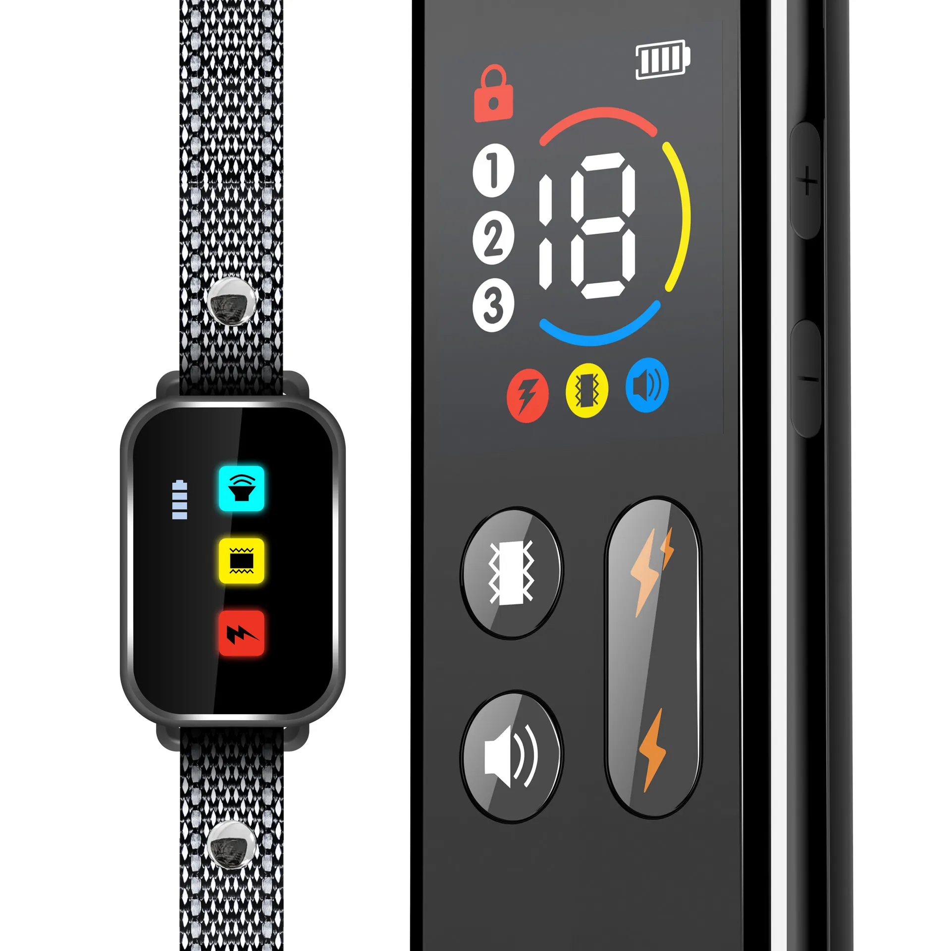 Picture of Dog trainer, bark arrester, electric shock collar, vibration warning, remote control dog barking, pet supplies, input voltage DC 5V/1A, battery capacity 300mAh, waterproof rating IP67