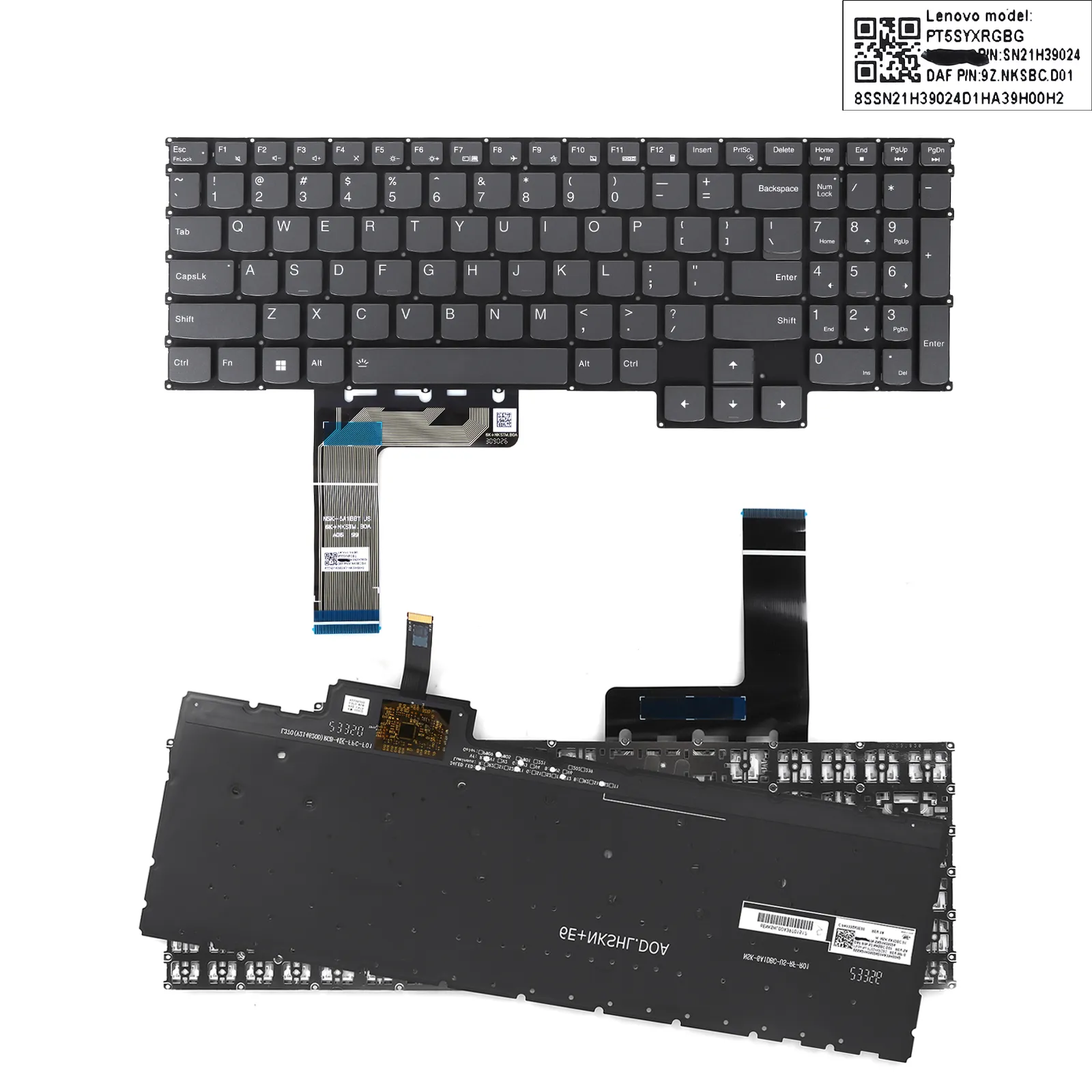 Picture of Laptop US keyboard forLenovo Legion Slim 5 16IRH8 16APH8 16AHP9 16AHP9 Gray (RGB Backlit,WIN8)