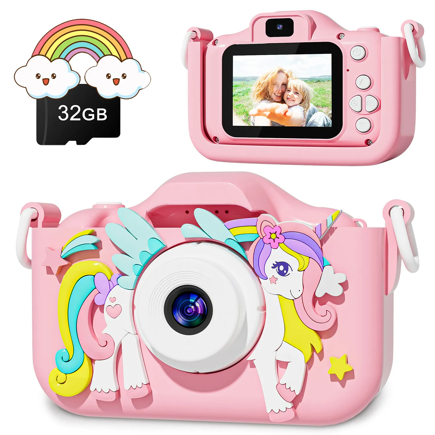 Picture of Children Camera 1080P HD Toddler Digital Video Camera 2.0-inch Kids Camera with Silicone Cases Toys for Christmas Birthday Gifts