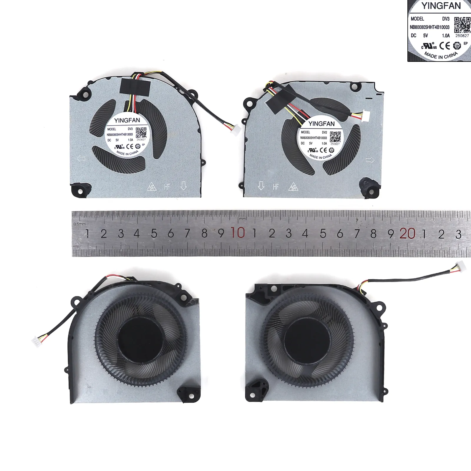 Picture of Laptop fan forGigabyte G5 KF RC55 Z9D7 Z9R7 Z9R9 G8R9 G9R9 Z7D6 Z8D6 Z8R7 Z8R9 5V (L+R,ORG)