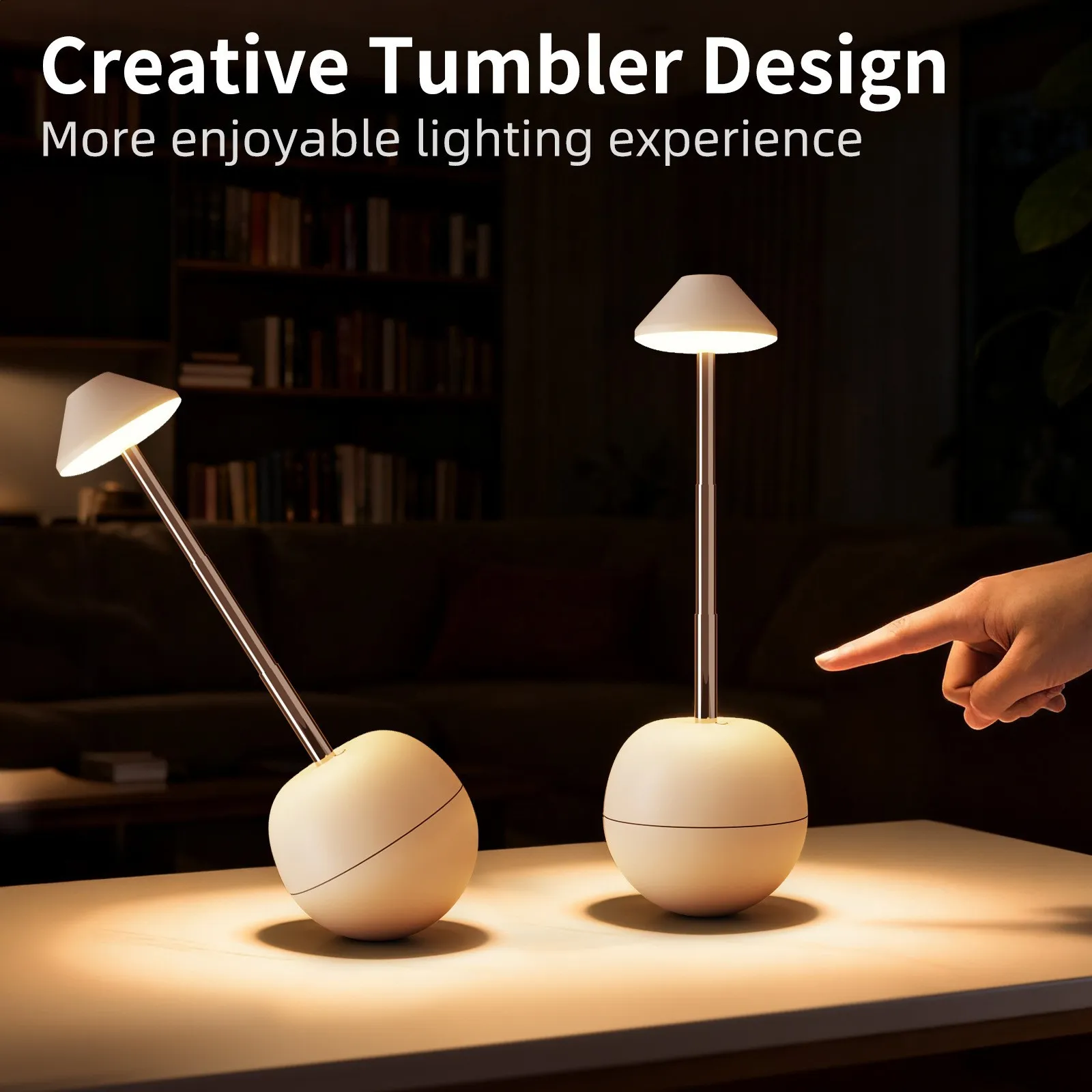 Picture of LED night light, innovative decorative desk lamp, bedroom desktop, bedside ambient light, remote control charging model