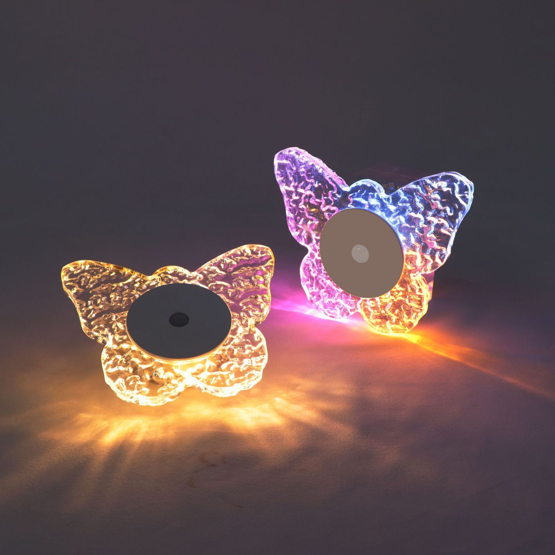 2 Pcs Butterfly wall lamp, night light, human body induction, no wiring, magnetic base, special dimming