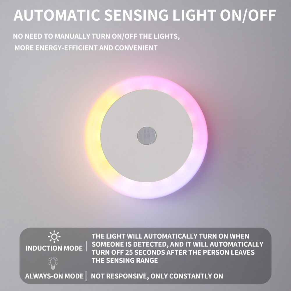 2 Pcs Circular wall lamp, small night light, human body induction, no wiring, magnetic base, special dimming view 2