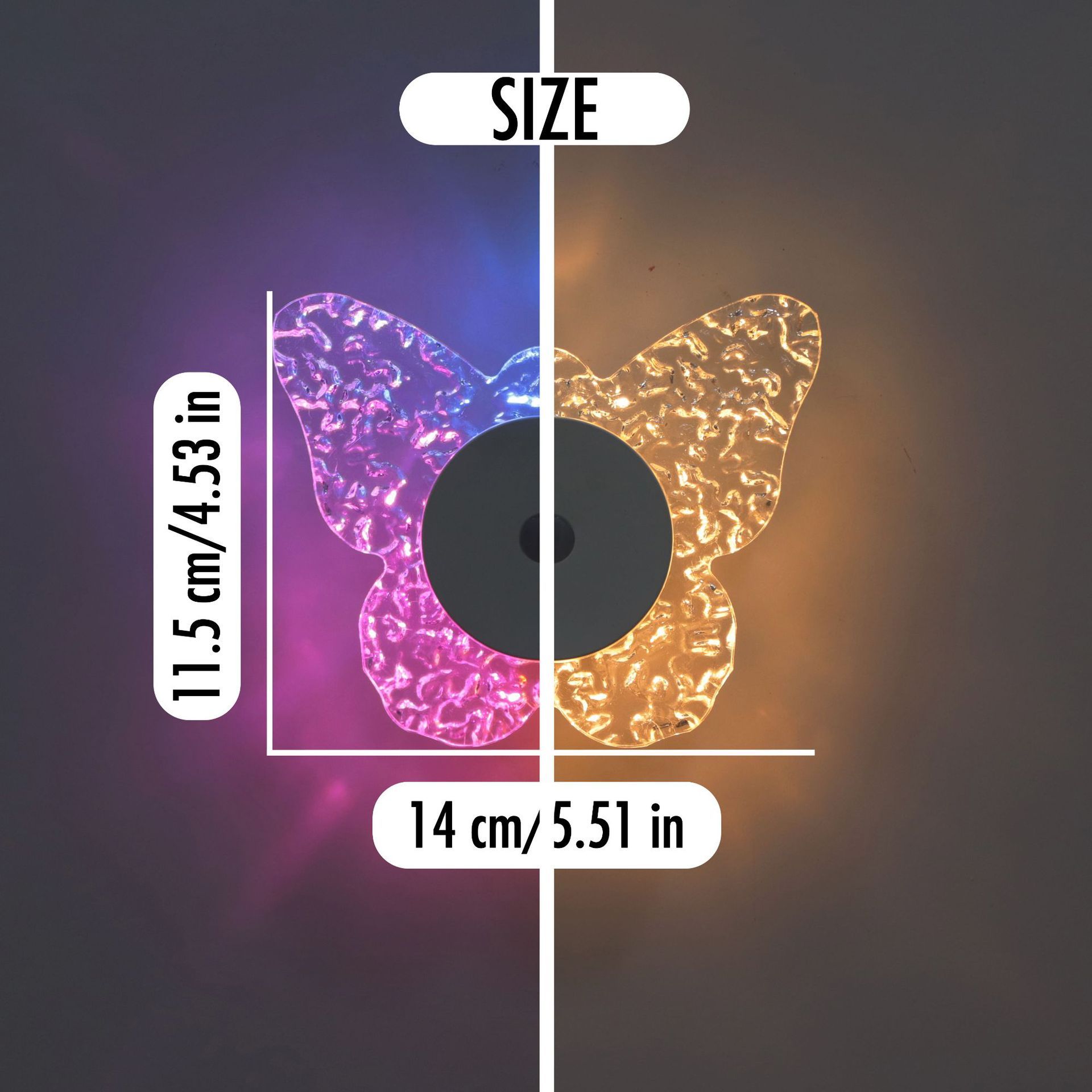 2 Pcs Butterfly wall lamp, night light, human body induction, no wiring, magnetic base, special dimming view 2