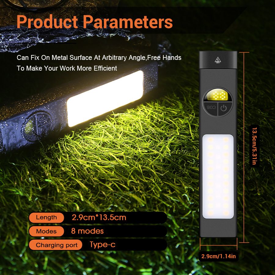 Ultra-bright DEC portable flashlight, outdoor long-range illumination, work light, magnetic tail, handheld illumination, rechargeable