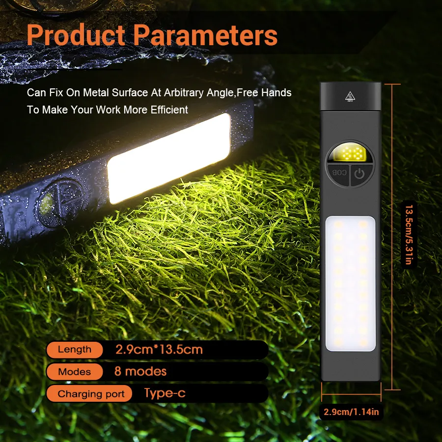Picture of Ultra-bright DEC portable flashlight, outdoor long-range illumination, work light, magnetic tail, handheld illumination, rechargeable