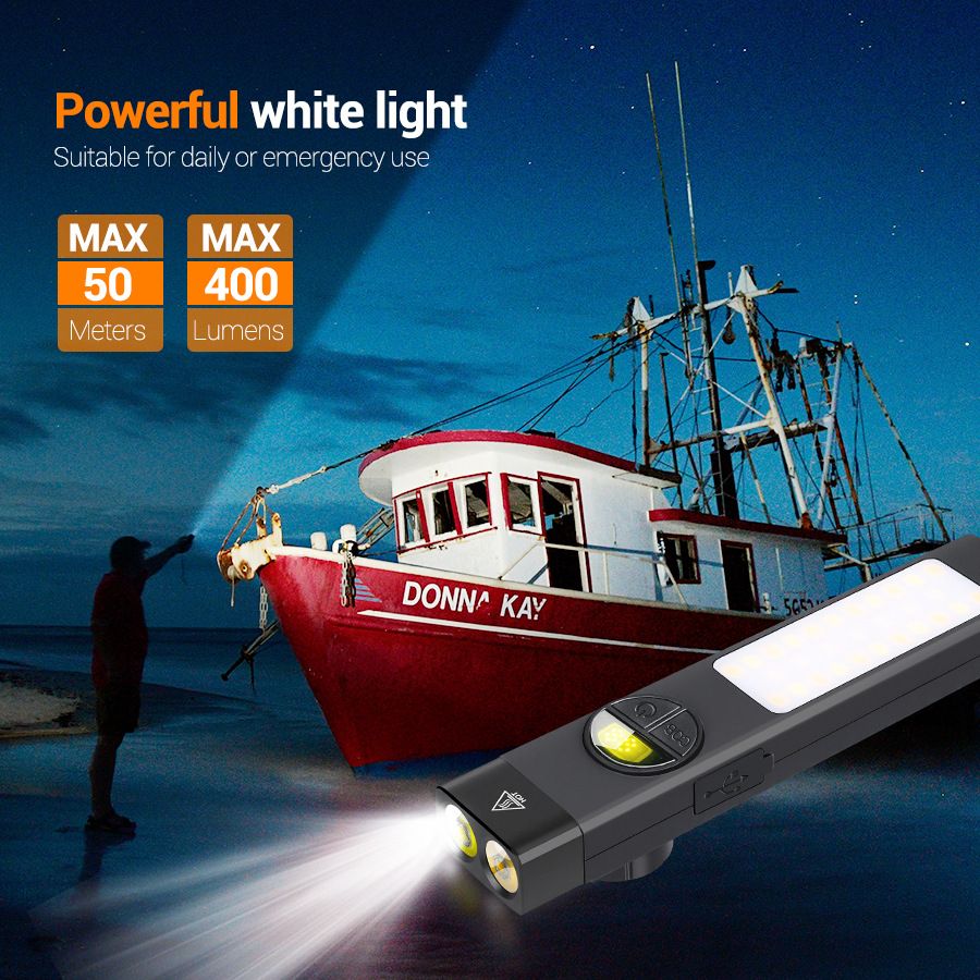 Ultra-bright DEC portable flashlight, outdoor long-range illumination, work light, magnetic tail, handheld illumination, rechargeable view 2