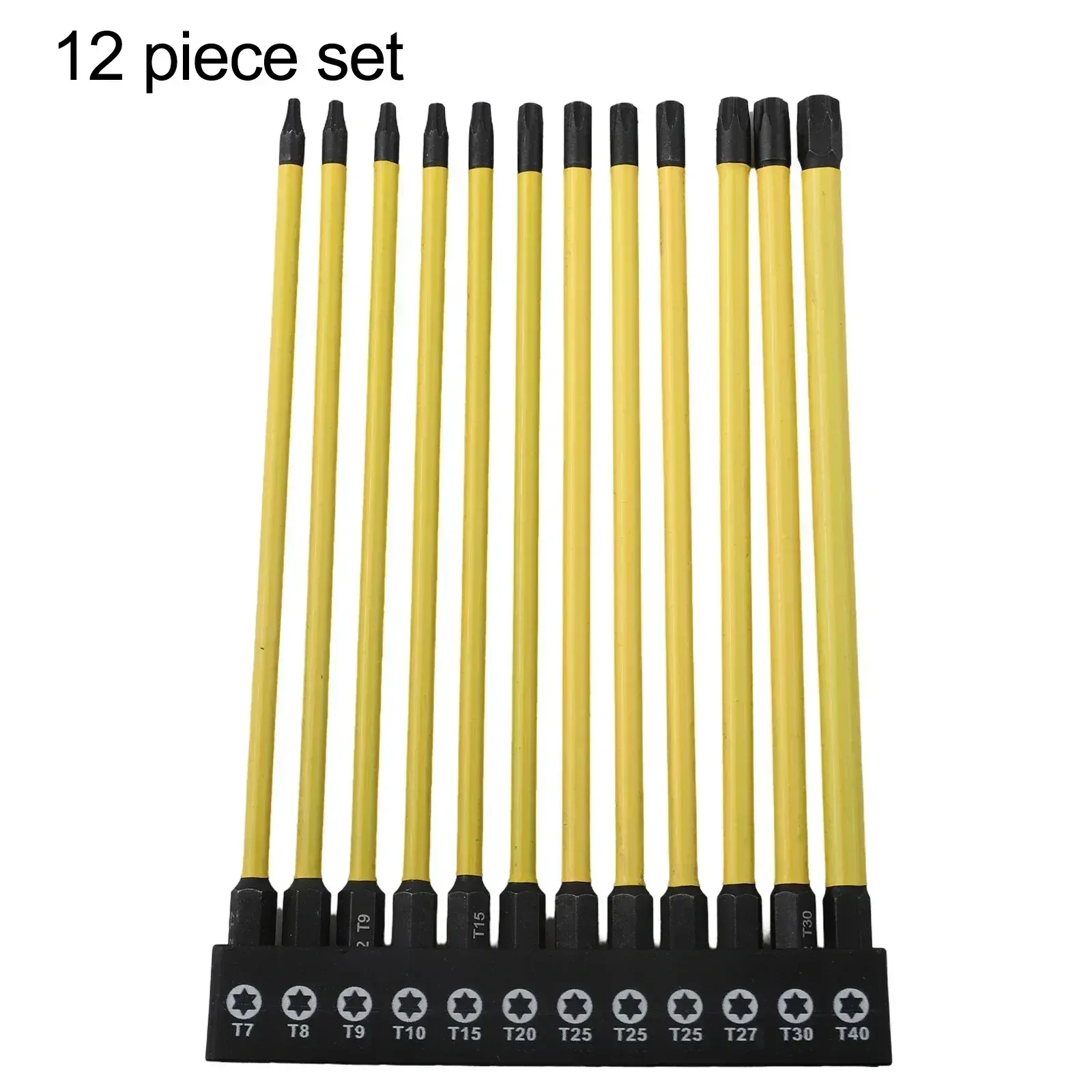Picture of 12pcs 150mm Length Impact Torx Bit Set 1/4 Inch Hex Shank Magnetic Screwdriver T7-T40 Trox Screwdriver Drill Bit Power Tools