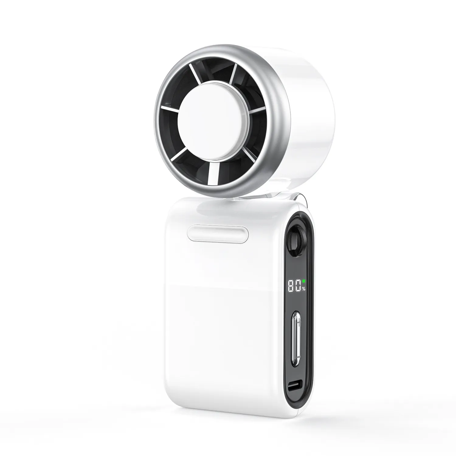 Picture of Handheld Folding Fan GEMWON white (3000mAh, 14000 RPM, 5V2A, 5-speed wind adjustment, digital display)