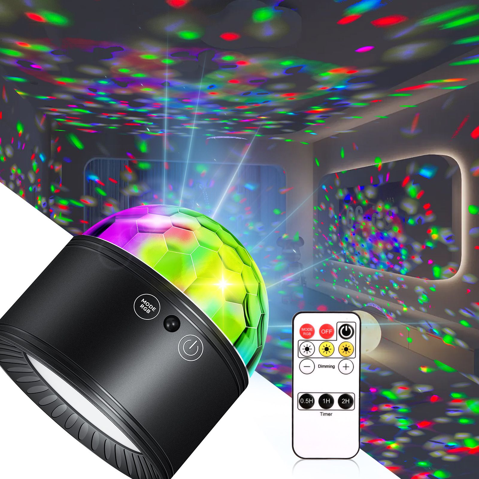 2pcs/pot creative dual-head wall lamp with three-color temperature, 3CCT remote control magnetic wall lamp, smart little magic ball DJ lamp, RGB ambient lamp, rechargeable view 2