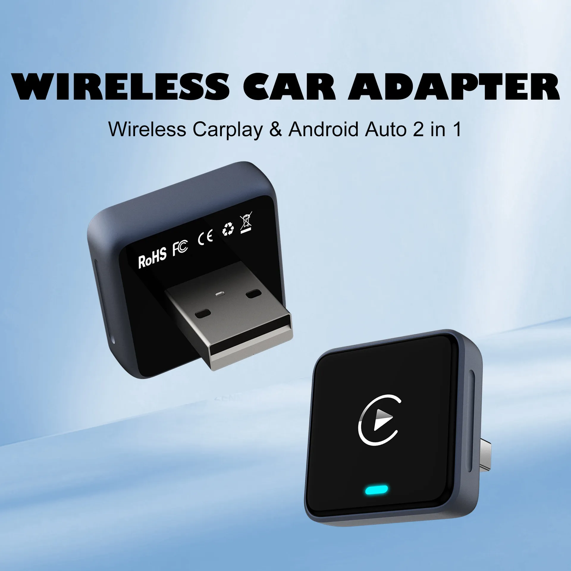 Picture of Wireless CarPlay and Android Auto 2-in-1 wired to wireless carplay car Interconnection box Wireless car adapter converter