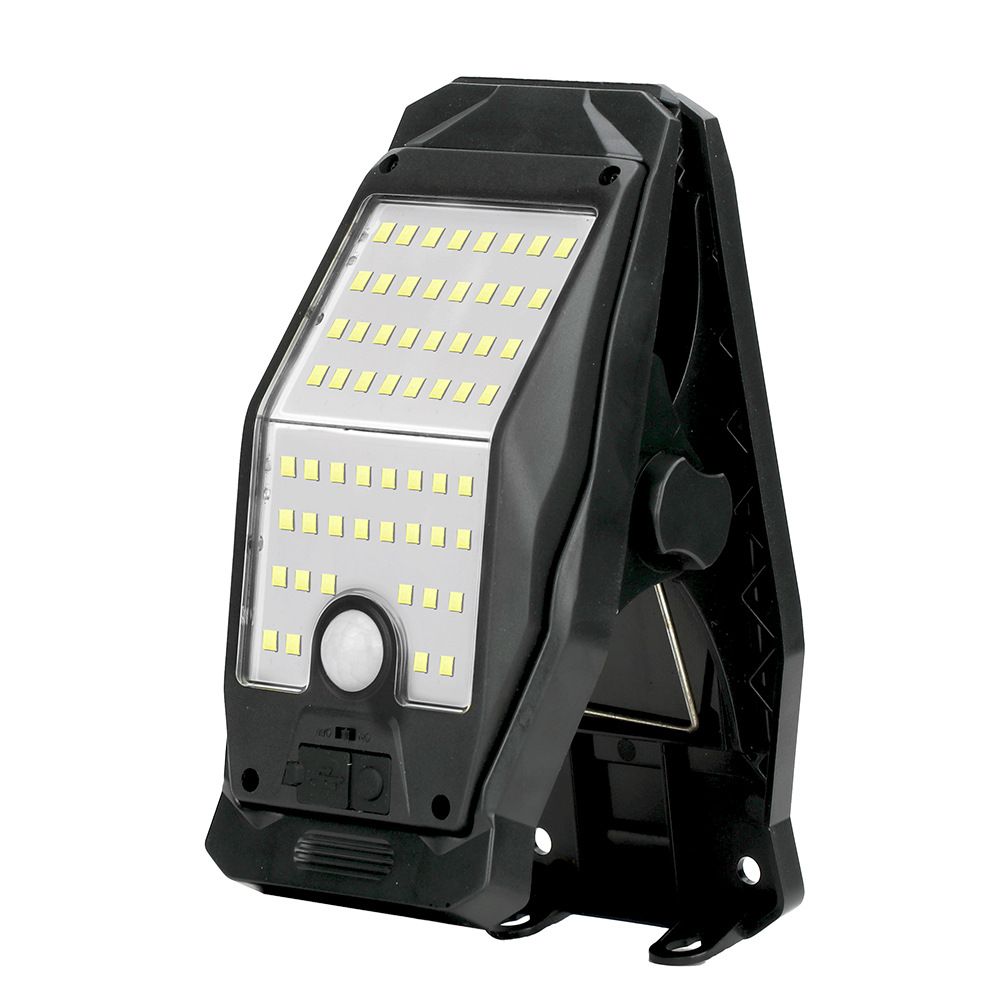 LED ultra-bright solar clip light, outdoor wall lamp, home courtyard lighting lamp, yard fence human body sensor light, three-level lighting mode, solar +USB charging