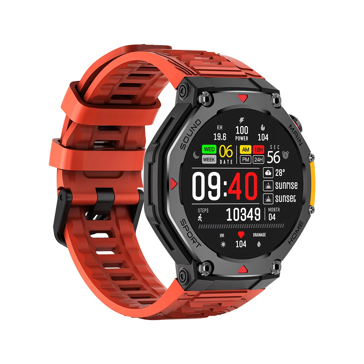 Picture of Orange M-Rex4 Smart Watch, 1.43" HD Touchscreen, 380mAh Polymer Battery, IP68 Waterproof, GPS Sports Tracker with ChatGPT, AI Watch Face & Family Health Sharing