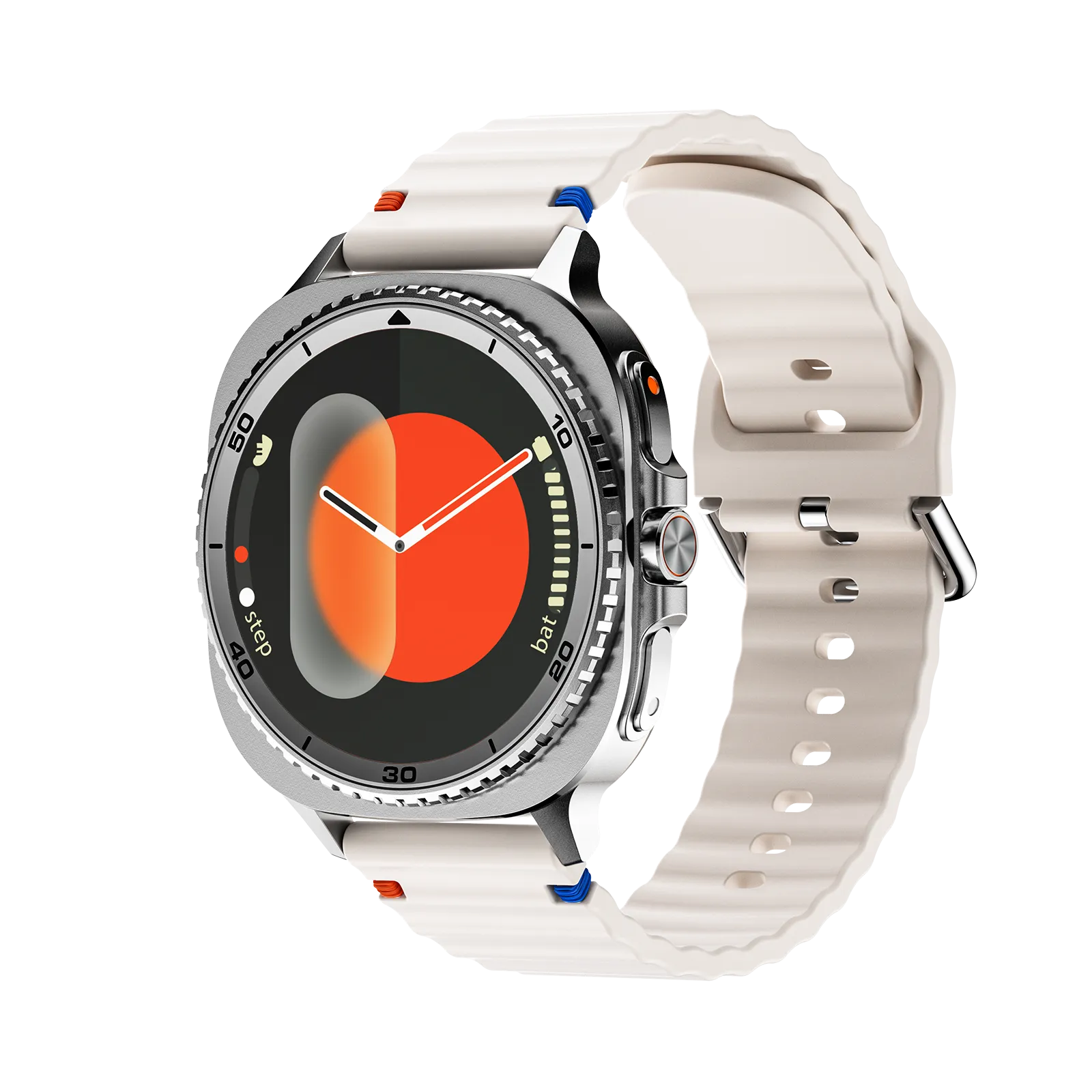 Picture of Silver Watch Ultra 2 Smart Watch, 1.28" Full Touchscreen, 400mAh Battery, IP68 Waterproof, GPS Sports Tracker, Compass, SOS Alert, Bluetooth Call, Wireless Charging, 500+ Custom Watch Faces