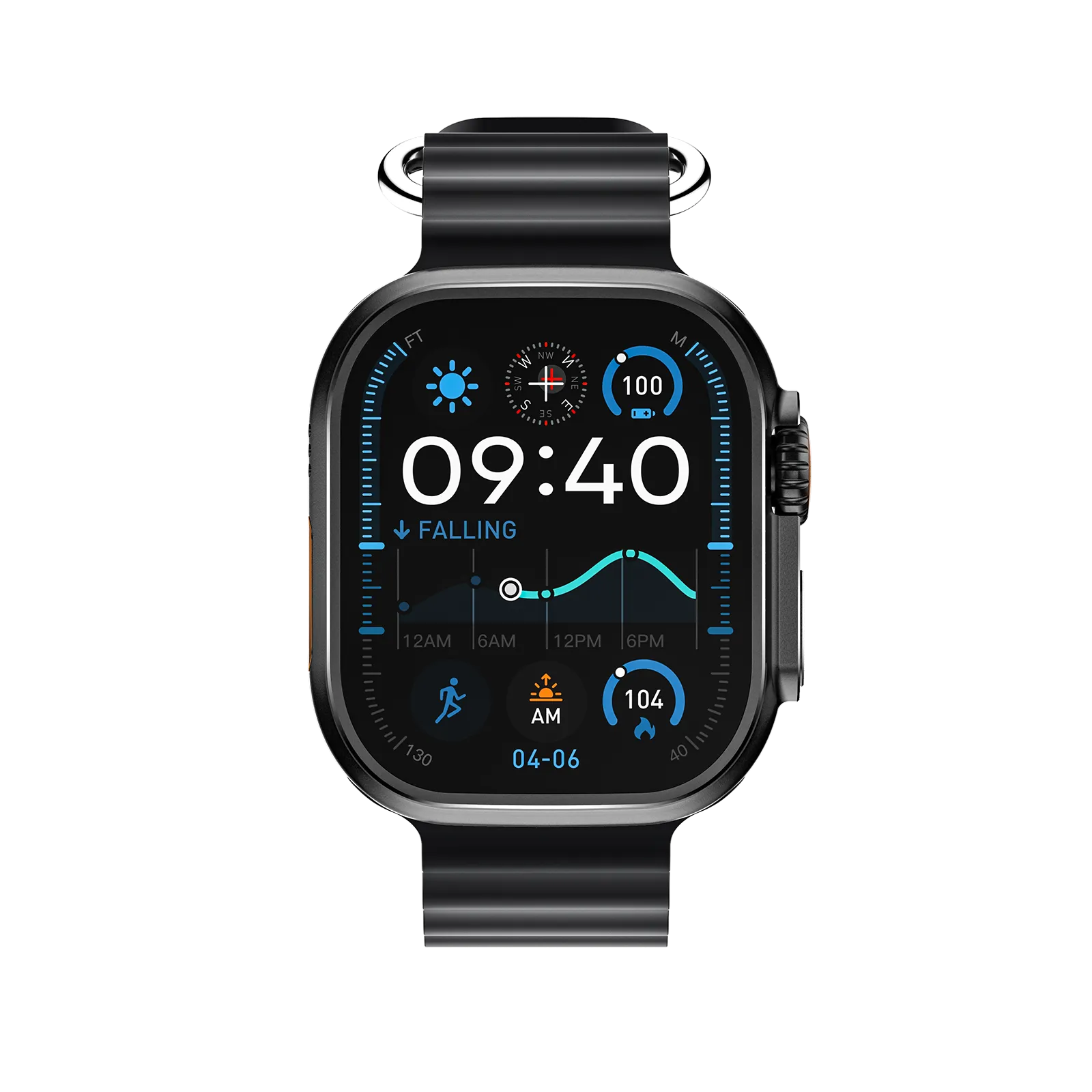 Picture of Samurai Black ULTRA 5 Pro Watch adopts ultra-light 50g body and IP68 swimming waterproof. Built-in GPS sports tracking, 350mAh steady battery, Bluetooth calling and wireless charging. It offers all-round health tracking, SOS alert and multi-scene practical smart functions.