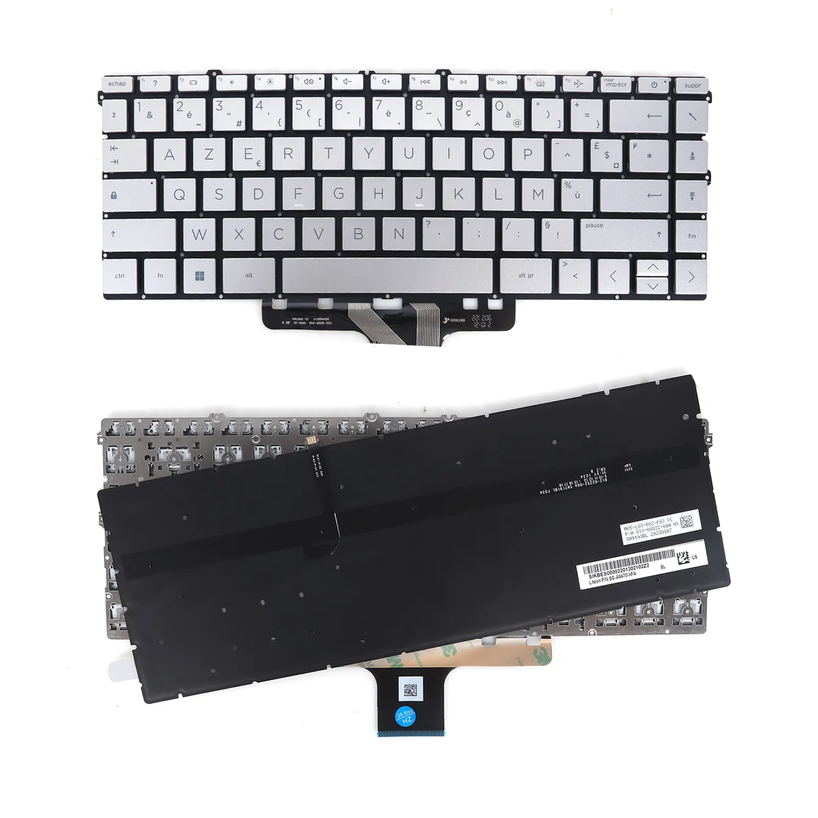 Picture of Laptop French Keyboard forHP pavilion X360 14-DV 14-DW 14-DV0003TX SILVER（Backlit，Without FRAME）	