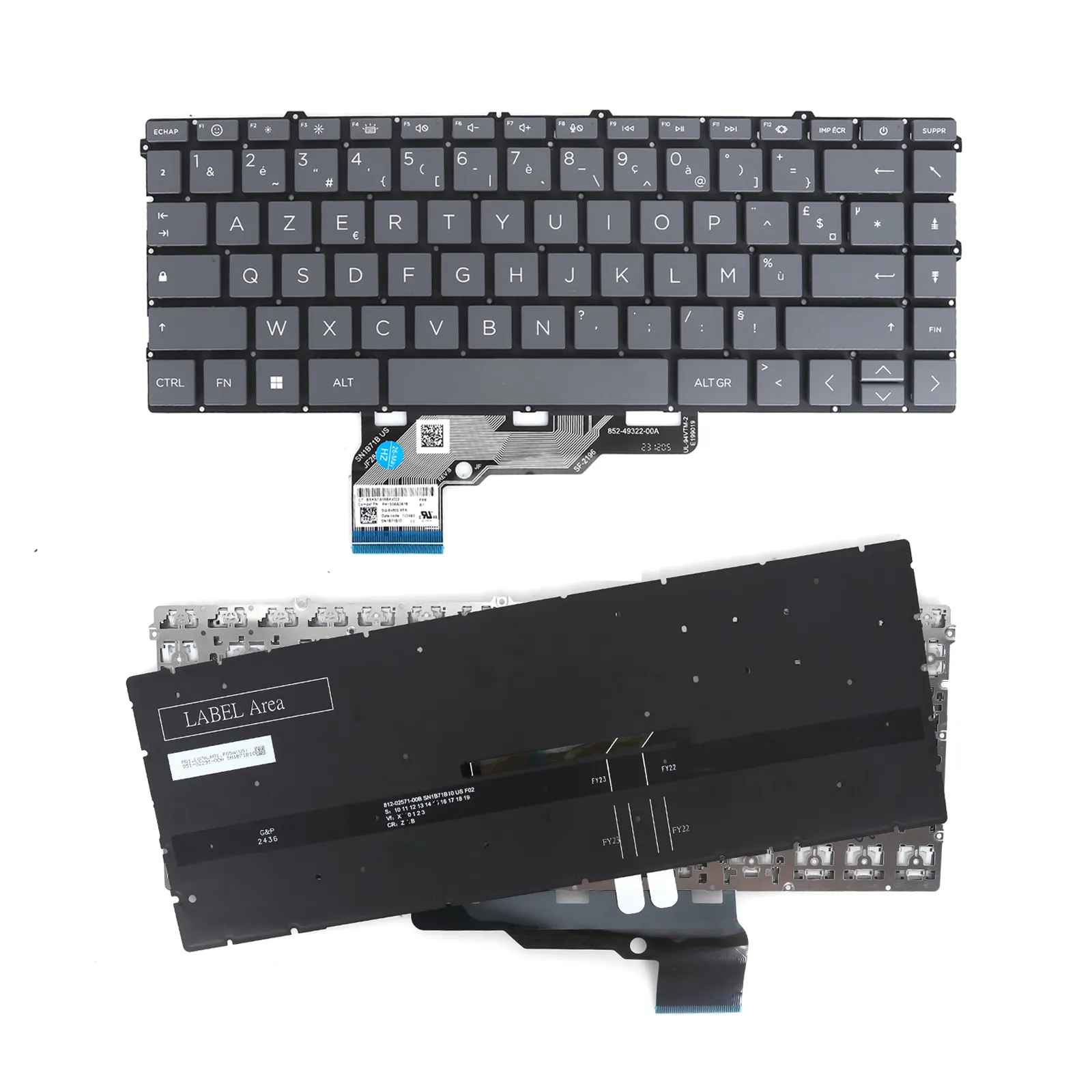 Picture of Laptop French Keyboard forHP 15-FE 15-FH Grey (Backlit)