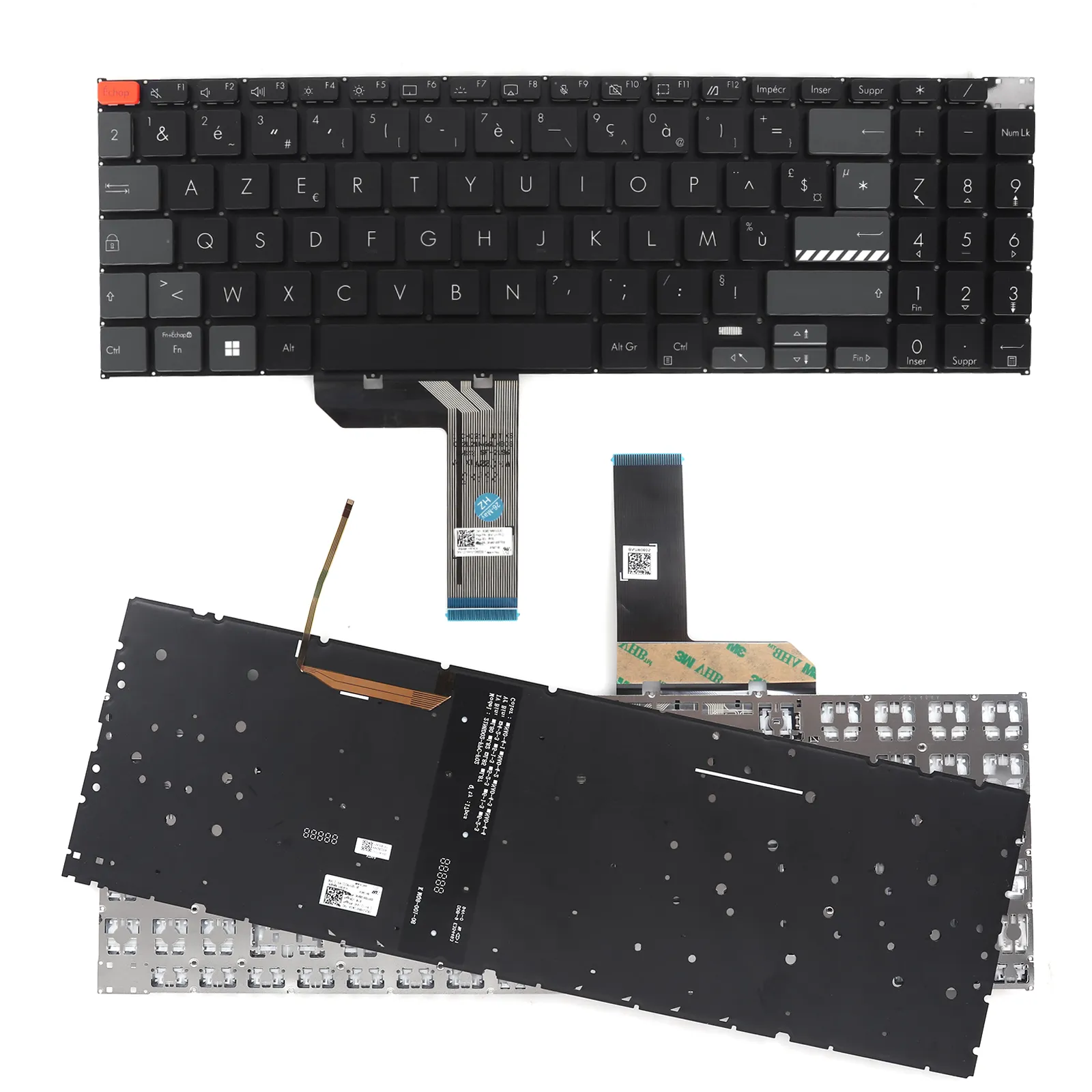 Picture of Laptop French Keyboard forASUS K6602Z X1603Z K6502V N7601Z N7600Z BLACK and GREY（Backlit，Small Enter，Esc Orange，Win8）	